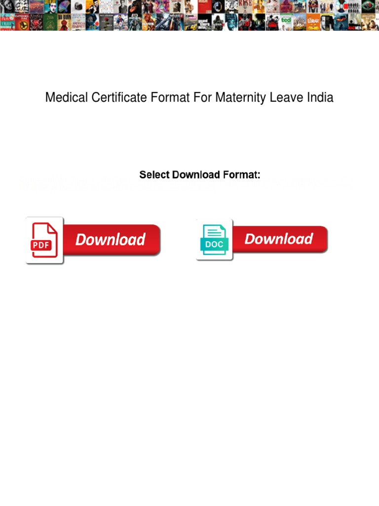 Maternity Leave Medical Certificate Format | PDF | Parental Leave ...