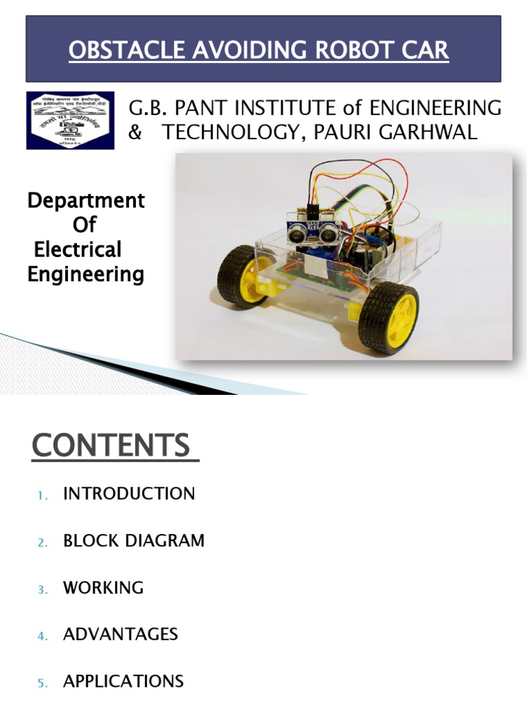 Obstacle Avoiding Robot Car | Download Free PDF | Robotics | Robot