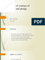 Contract Presentation of Bailment and Pledge