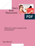 Taking Client’s Body Measurement