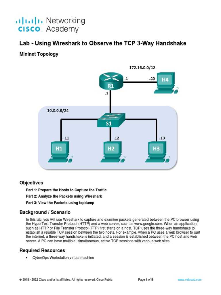 Using Wireshark To Observe The TCP 3-Way Handshake | PDF | Transmission ...