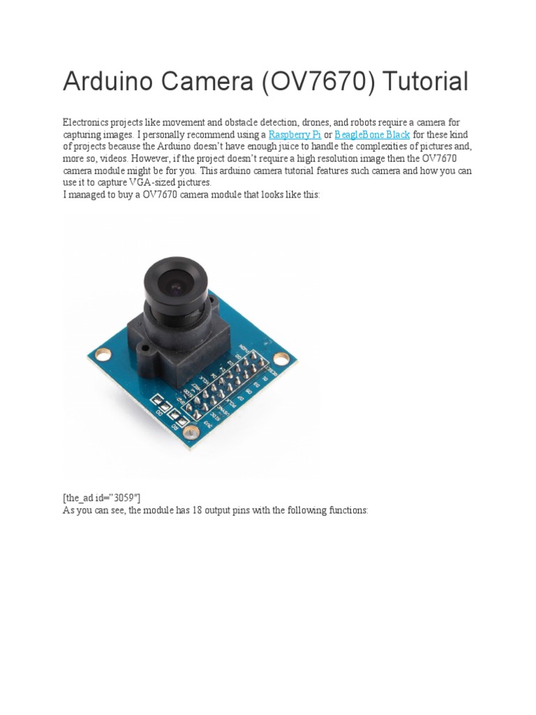 Arduino Camera | PDF | Arduino | Usb
