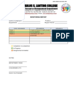 Monitoring Report Format