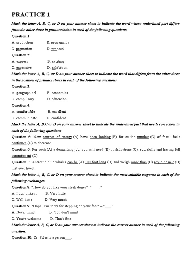 Practice Test 01 PDF Handedness Learning