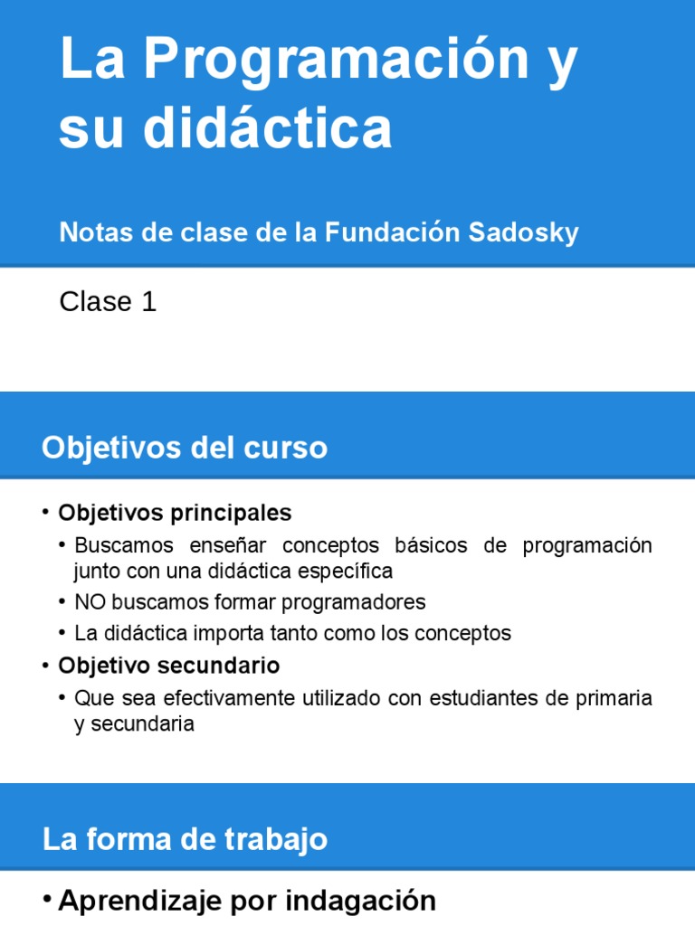 Didáctica de la Programación en Clase | PDF | Programa de computadora ...