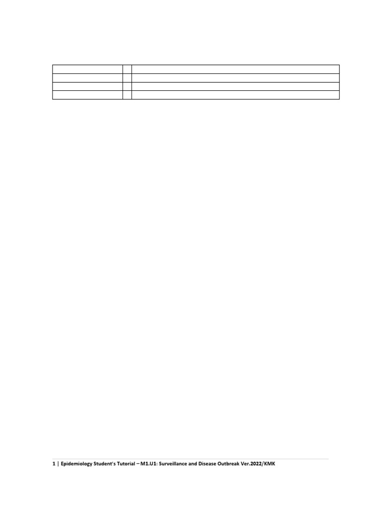 Surveillance And Outbreak Investigation Student Pdf Public Health