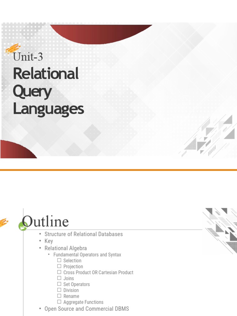 Relational Algebra Operations Overview | PDF | Relational Model ...