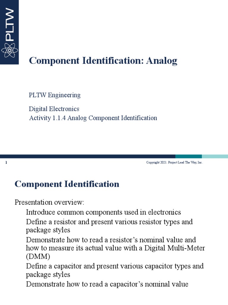 De 114 Component Identification Analog PDF Resistor Capacitor