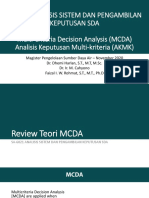 SA-6021 Analisis Sistem dan Pengambilan Keputusan SDA (Analisis Keputusan Multi-Kriteria (MCDA)) - materi ke-15