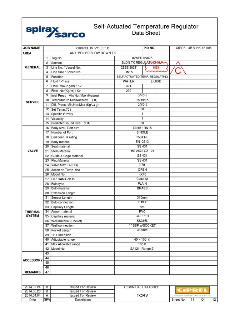 0ZSEITCV075 Aux Boiler TCV Data Sheet | PDF | Valve | Continuum Mechanics