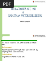 Factories Act, 1948 and Rajasthan Rules, 1951 Relevant Exerpts - 1