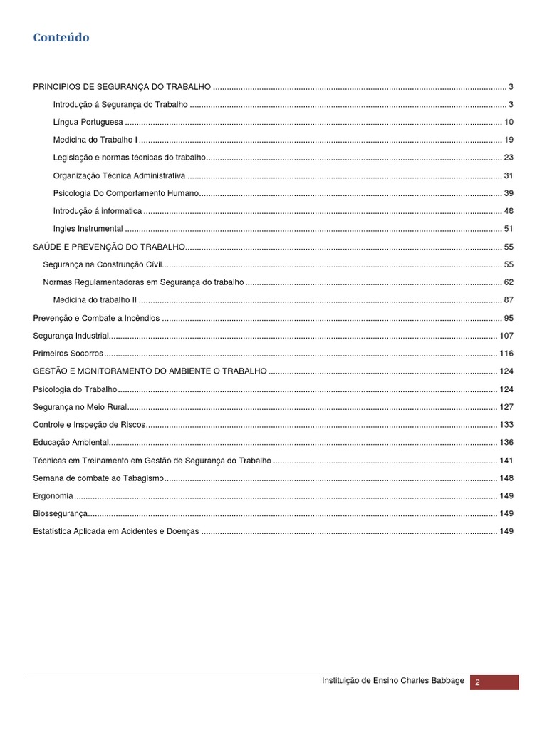 Apostila de Segurança Do Trabalho | PDF | Segurança e saúde ocupacional ...