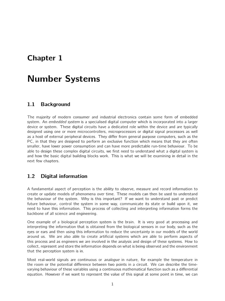 EEE2046 Week 1 Notes Chapter 1 Number Systems | PDF | Byte | Numbers