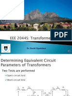 EEE2044S 2022 Lecture 12 - Transformer Tests I