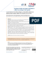 La Prevalencia de Rinitis Alérgica y Dermatitis Atópica en Adolescentes