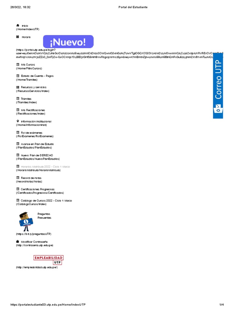 Acceso al Portal del Estudiante UTP | PDF
