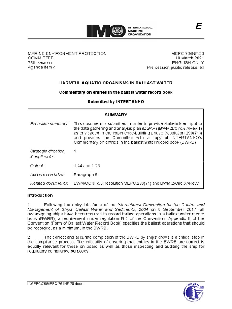 Ballast Operation Entry PDF Business