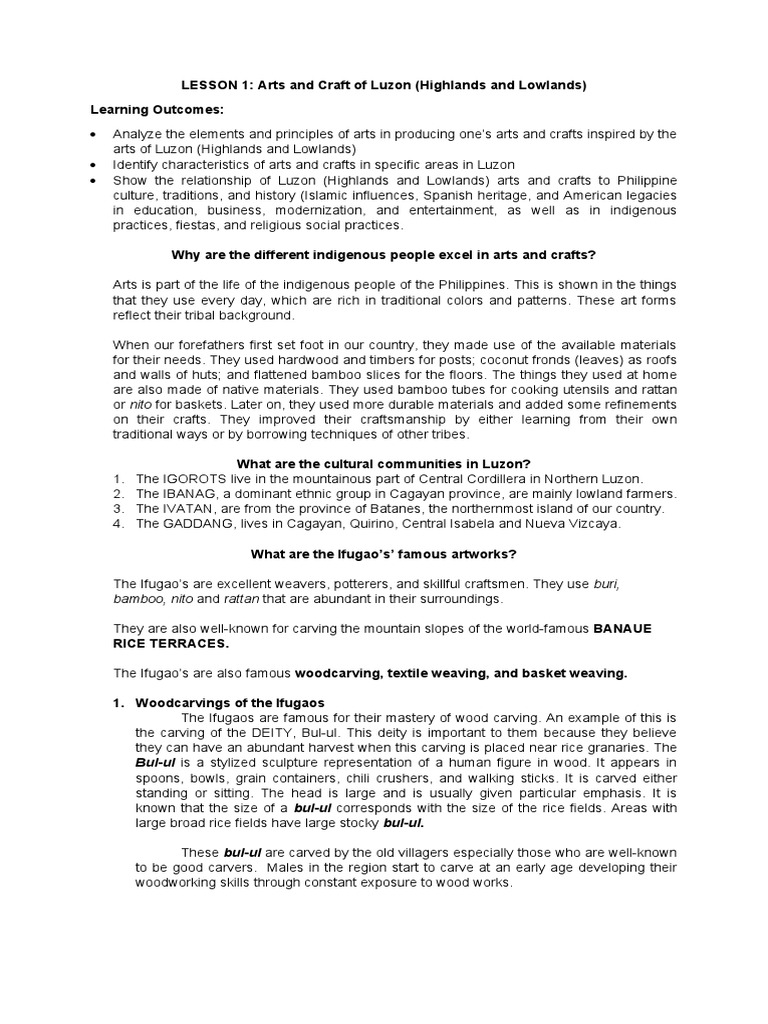 Arts Lesson 1 Pdf