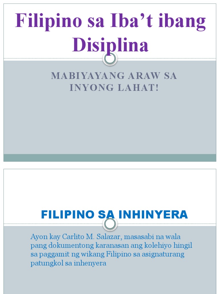 Filipino Sa Ibat Ibang Disiplina - md7 | PDF