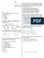 Avaliação de Química Organica 3º Ano 2022