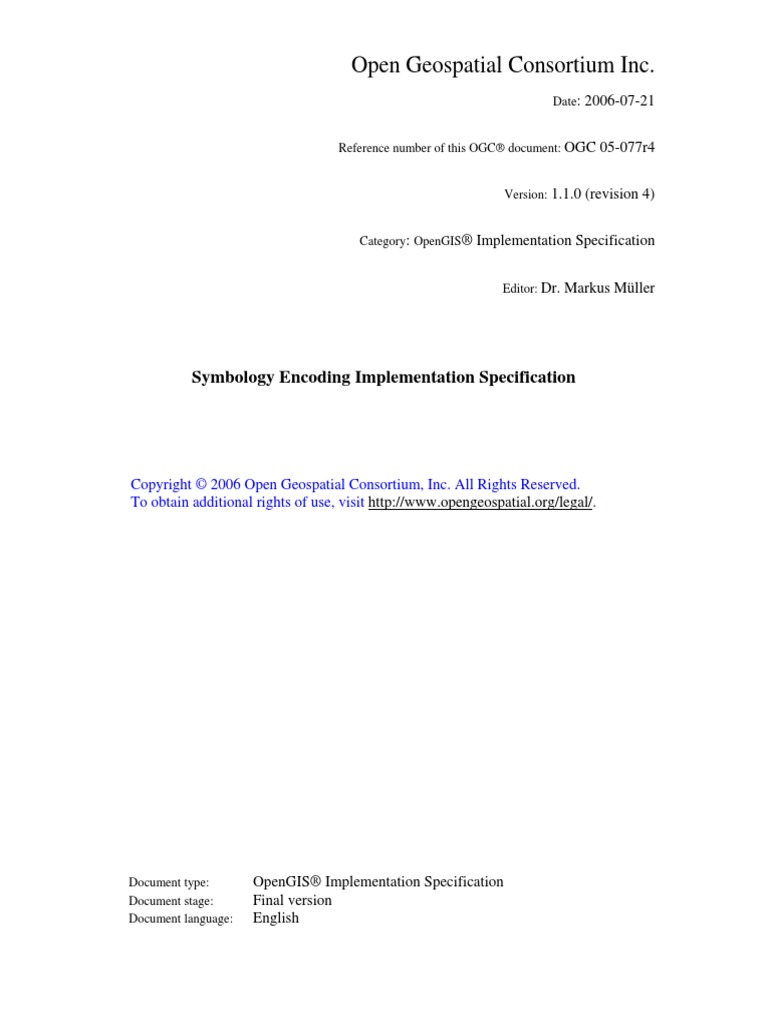 Opengis Symbology Encoding Implementation Specification – FFVB