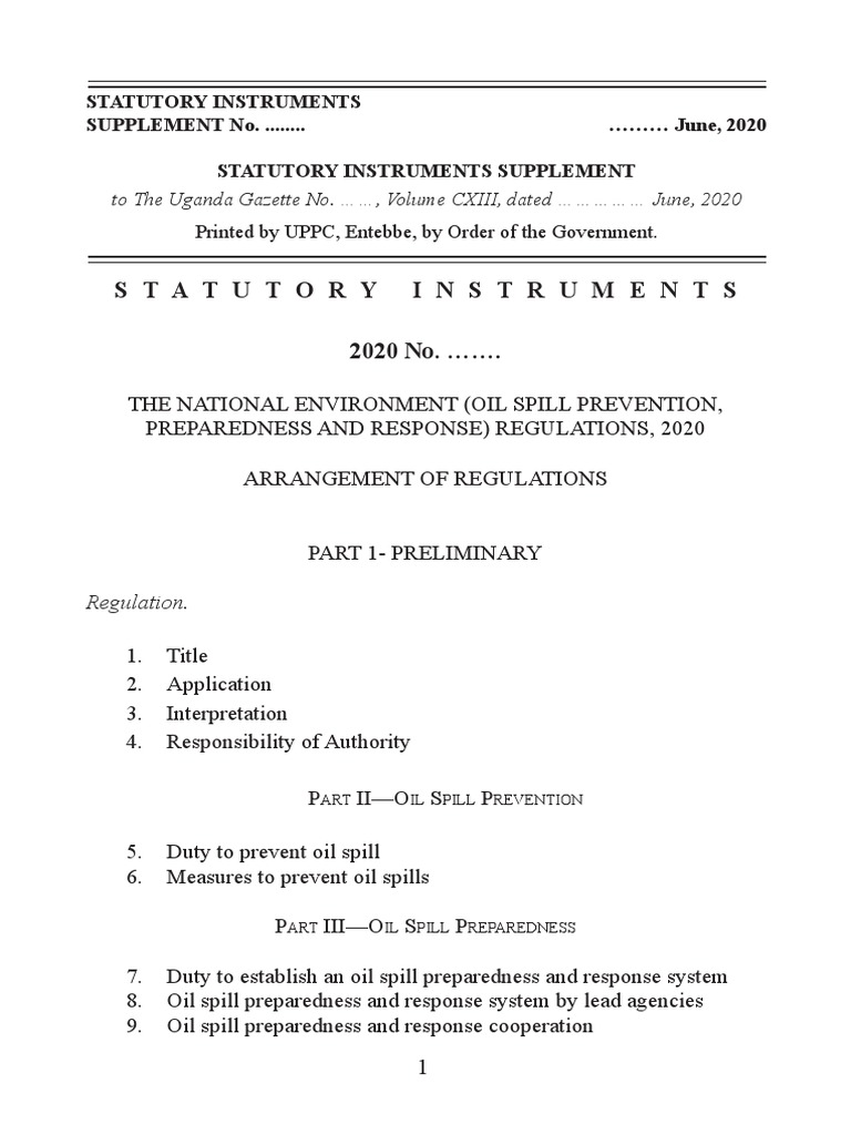 Oil Spill Prevention and Response Regulations | PDF | Risk Assessment ...