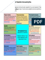 I - Exam Preparation - Home Learning Menu