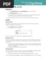 Networks Worksheet 4 HTML and CSS