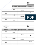 Irregular Verbs Exam 1