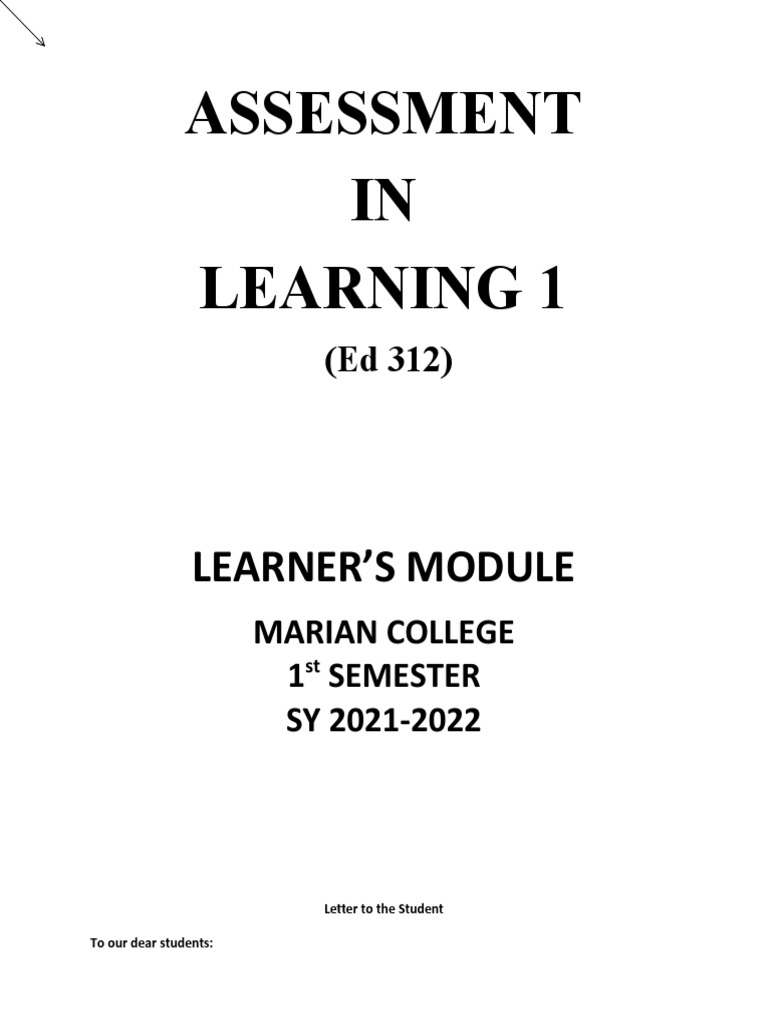 Ed 312 Assessment 1 Pdf Educational Assessment Learning