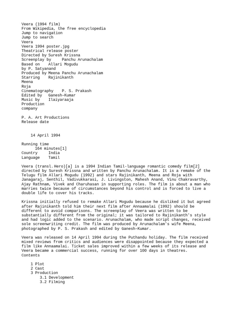 Veera 1994 Film Pdf