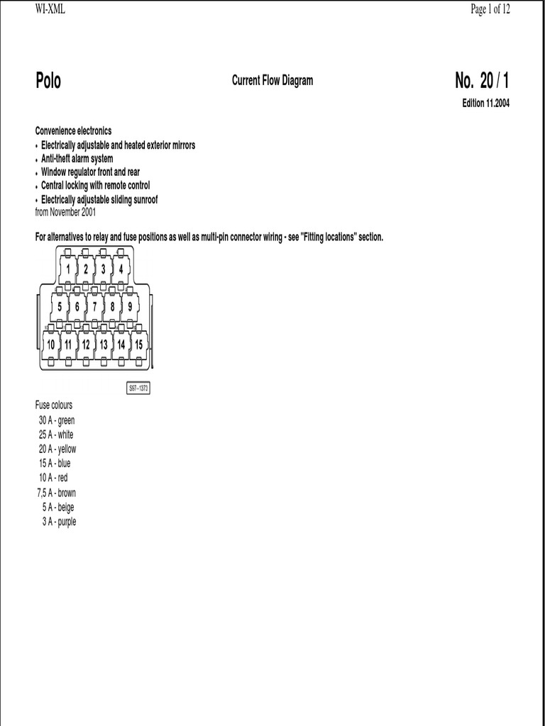 VW Polo 9N Wiring and Fuse Diagrams PDF Electrical Connector
