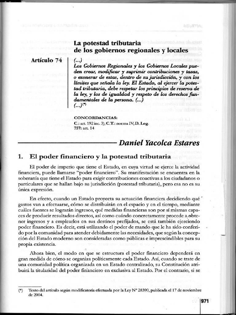Potestad Tributaria Regional y Local | PDF | Estado (política) | Impuestos