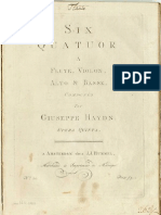 HAYDN, Franz Josef - Six Quatuor A Flute, Violon, Alto & Basse ... Opera Quinta. Amsterdamm, J.J. Hummel (Ca. 1760) (Facsimile Music Source)