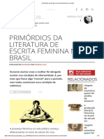 Primórdios Da Literatura de Escrita Feminina No Brasil