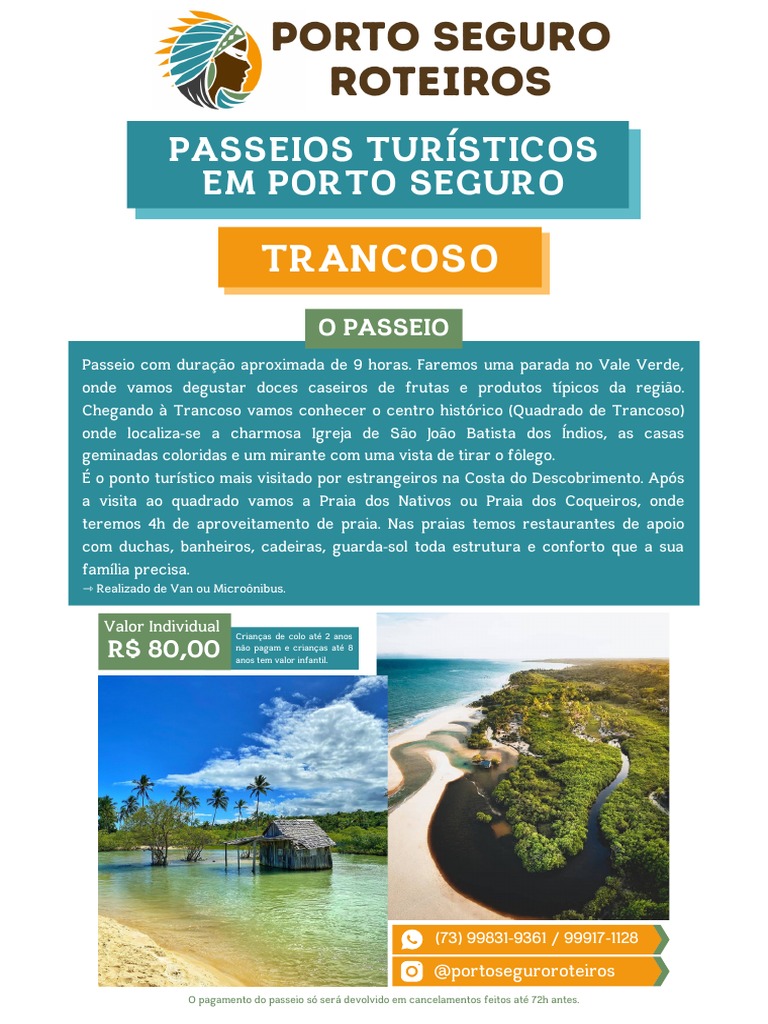 Passeios Turísticos Em Porto Seguro Pdf Mergulho Submarino Porto