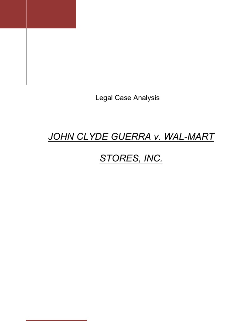 WalMart Stores V Guerra Legal Case Analysis1 PDF Walmart At Will Employment