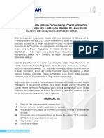 Acta Tercera Sesión Ordinaria Mejora Regulatoria 2022