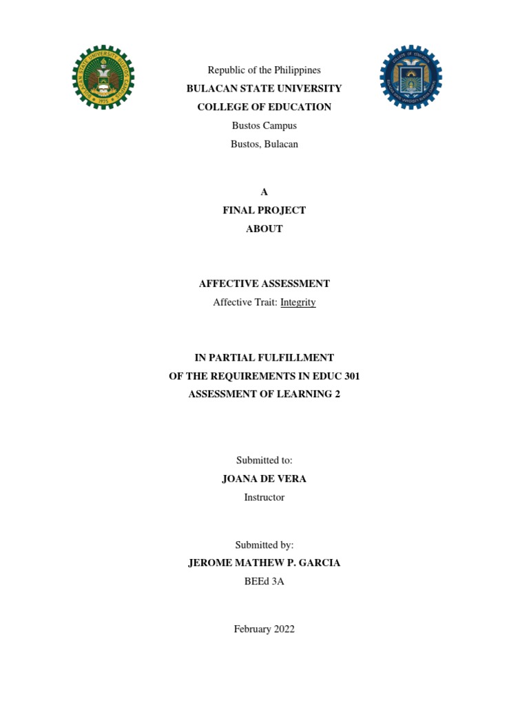 Affective Assessment Garcia, Jerome Mathew P. Final Requirement in