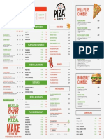 The Piza Makers Menu