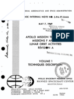 Apollo Mission Techniques. Missions F and G Lunar Orbit Activities. Revision A, Volume 1 Techniques Description