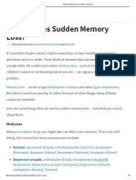 Sudden Memory Loss - What Causes It