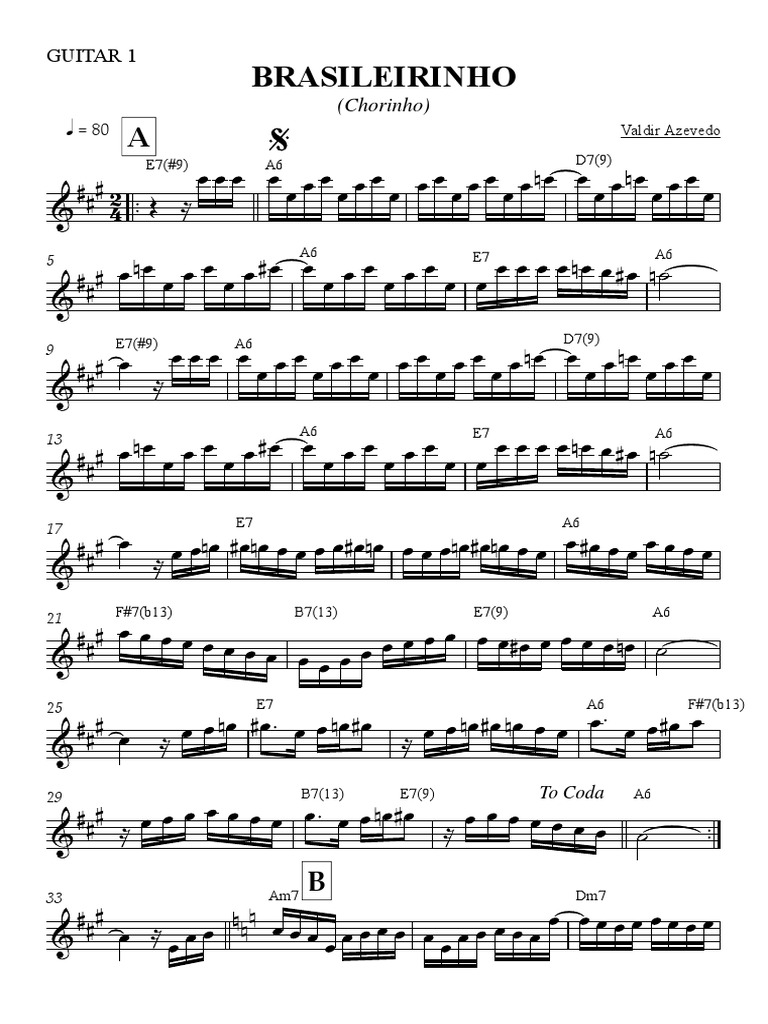 Brasileirinho Partitura Violão 1 PDF