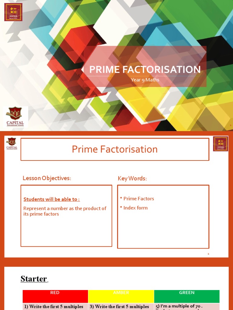 Prime Factorization Techniques for Class 6 | PDF | Factorization ...