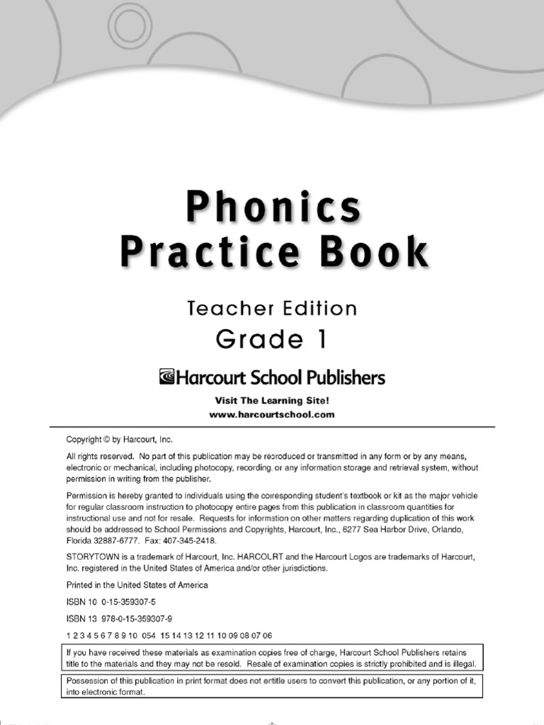 Phonics Practice Book Te Grade1 PDF Phonics Cognition