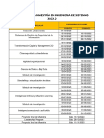 Cronograma de Maestría en Ingenieria de Sistemas 2022-2