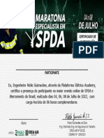 Certificado - Maratona do Especialista em SPDA (Julho)