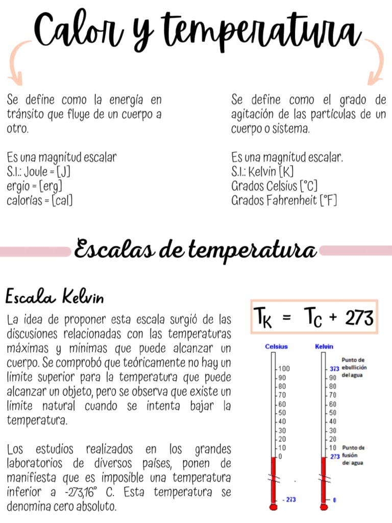 Calor y temperatura: conceptos y fórmulas | PDF | Calor | Celsius
