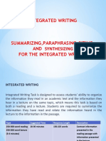 Integrated Writing Paraphrasing Summarizing Citing