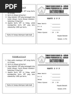 Contoh Kartu Pembayaran Spp Tk